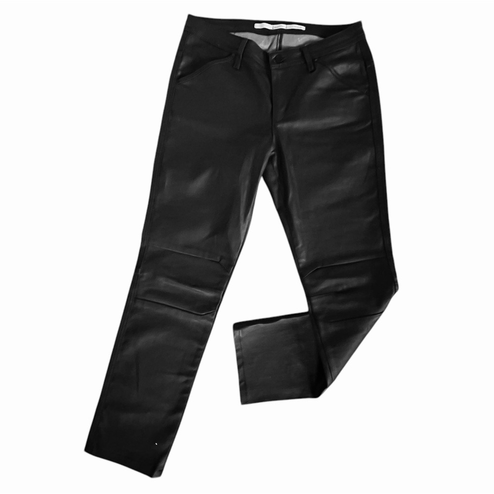 Part Two Black Coated Denim Moto Jeans Size 10 Slim Fit